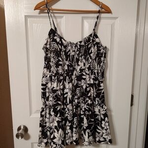 Black and White Floral Corset Dress